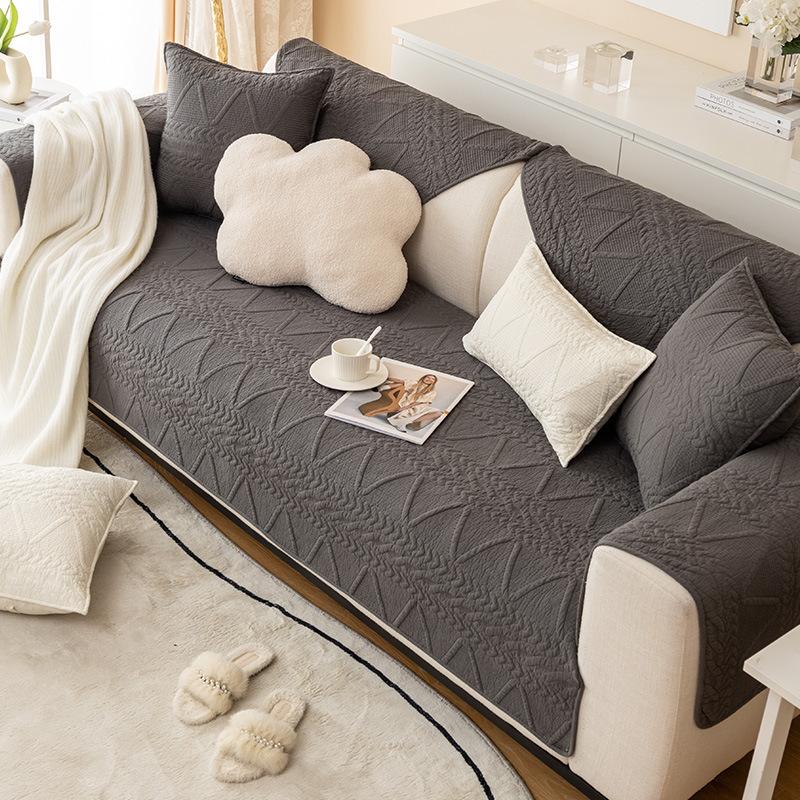 Four Seasons Universal High Temperature Washable Cotton Quilted Sofa Cushion Modern Simple Pure Leather Sofa Cushion Towel