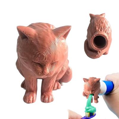 Kedi Diş Macunu Dispenseri Kusan Kedi Diş Macunu Kapağı Komik Diş Macunu Üstü Banyo Aksesuarı Kedi Severler için Gag Hediyesi