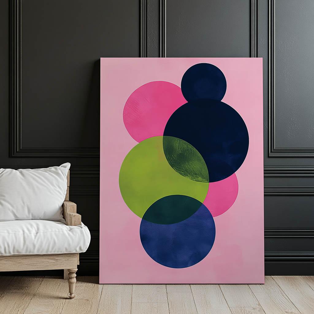 Abstrakcyjny Wzór Kręgów Abstrakcyjny Wzór Kręgów, 50X70 Cm, Rama Drewniana Ciemny Brąz, Papier Matowy 230 Gsm