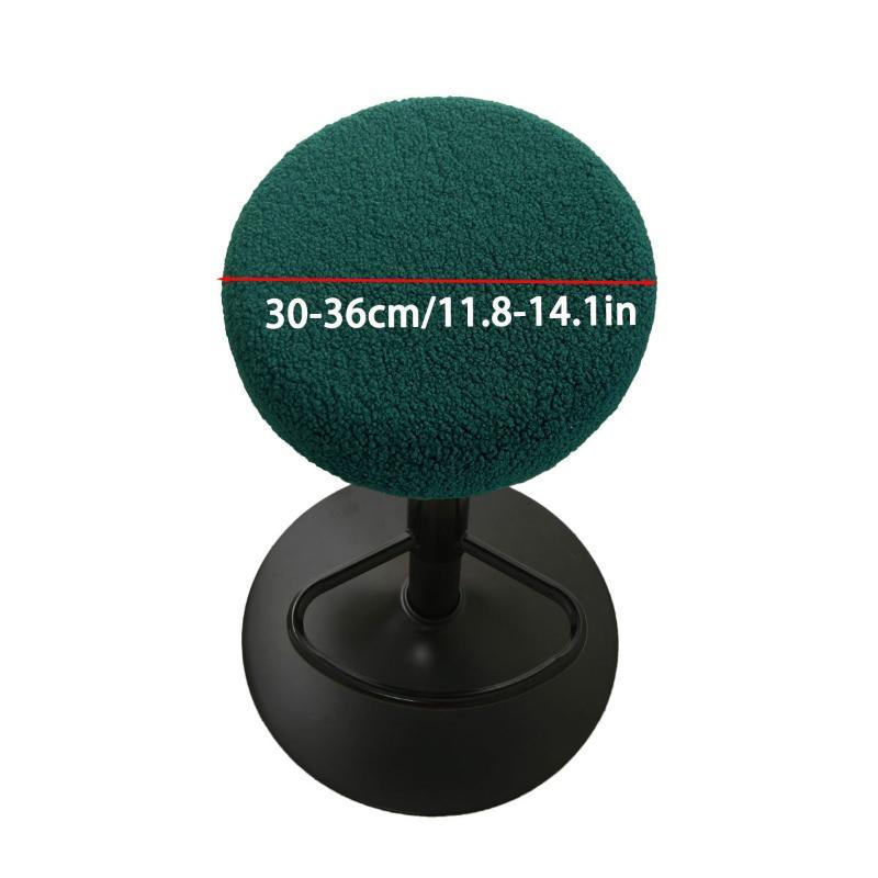Non-slip Fleece Round Swivel Stool Cover Stretch Washable Bar Chair Protector for Home Coffee Shop Pub Counter Seats