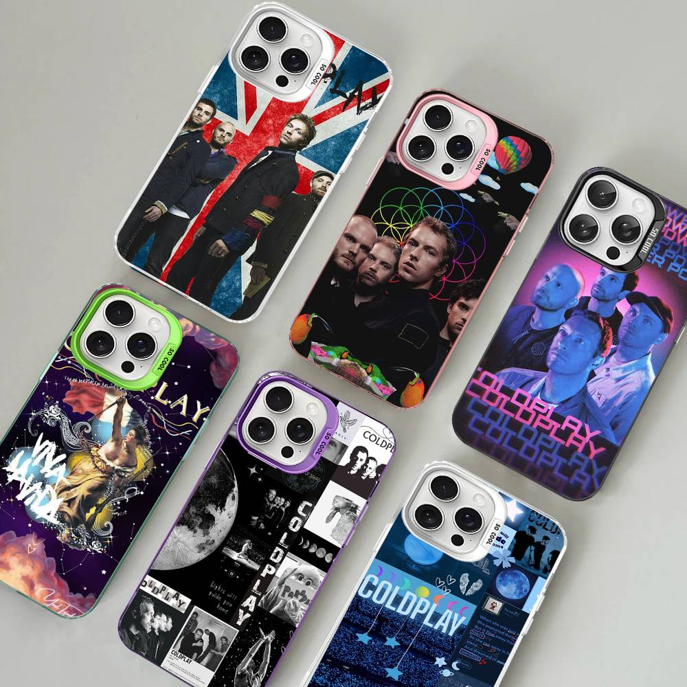 Pop Rock Band C-Coldplay Phone Case Color Silver Shell For IPhone 17 16 15 14 13 12 11 Pro Max Plus