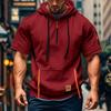 Men's Hoodie Casual Vintage Short Sleeve Workout Sweatshirt With 1/4 Zipper Pullover Active Hoodies