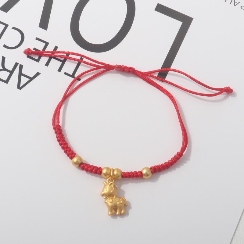 2026 Horse Year Lucky Red Rope Bracelet Chinese Style Zodiac Horse Braided Bracelet Women Fashion Jewelry