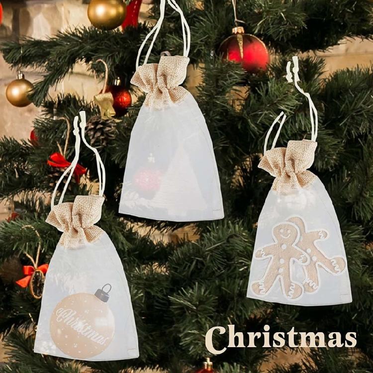 30pcs Sturdy Linen and Organza Fabric Bags with Drawstring Storage Bags for Jewelry Organization and Gifts Presentation