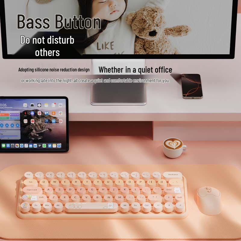 Leises kabelloses Tastatur- und Maus-Set für alle Geräte - Kompatibel mit Xiaomi, Lenovo Desktop-PCs, Laptops und Tablets