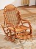 Deluxe Rocking Chair Rattan Wicker Furniture Indoor Living Room Glider Recliner Modern Rattan Leisure Chair