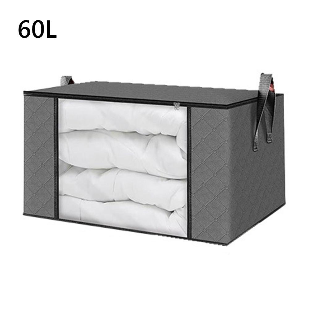 35L/60L/90L Foldable Storage Box Non-woven Fabric Transparent Window Clothes Storage Bins With Lids Dustproof Storage Basket