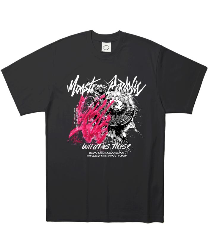 MONSTER REPUBLIC Bitcoin Vibe Vivid Pink T-Shirt Black