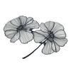 27 cm schwarze Lotusblumen-Stickereiflecken für Kleidung, zum Aufnähen auf Blumenparches, Stickerei-Spitzenapplikationen für Hemden