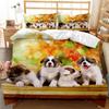 Set Copripiumino per Cani Set Biancheria da Letto Bulldog Francesi per Bambini Adolescenti Misura Singola Nero Musica Cucciolo Animale Domestico Cane Animale Poliestere Copripiumino