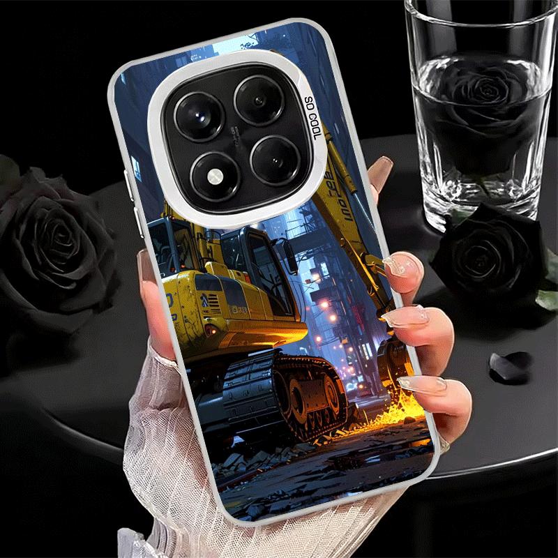 Excavating Machinery Cool Soft Phone Case for Xiaomi Redmi Note 13 14 15 Pro Plus 12S 12 11S 11 11T 10S 10 Shockproof Cover Back