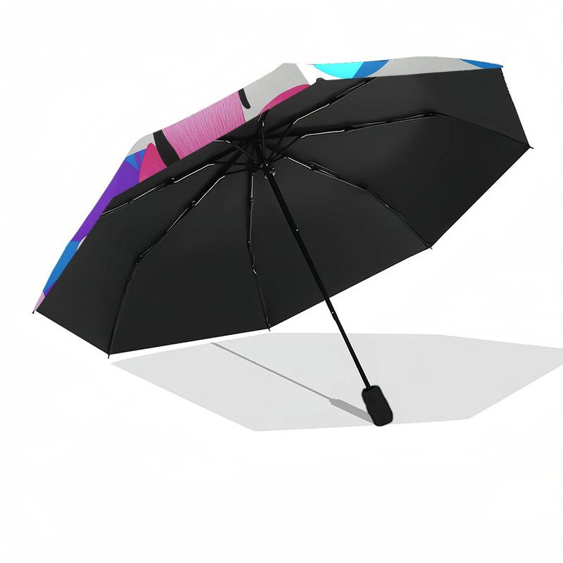1pc Flower Pattern Automatic Folding Umbrella, Heavy Duty 8 Rib Iron Frame,  Suitable for Travel, Daily Use, Birthday, Decor Gift  61
