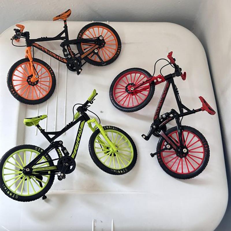 1:10 Mini Finger Mountain Bike Diecast Model Alloy Bicycle Simulation Collection Die Casting Racing Metal Bike Toys for Boys