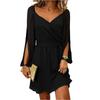 Women's Fashionable Color Short Sleeved Long Casual Temperament Long Dress
