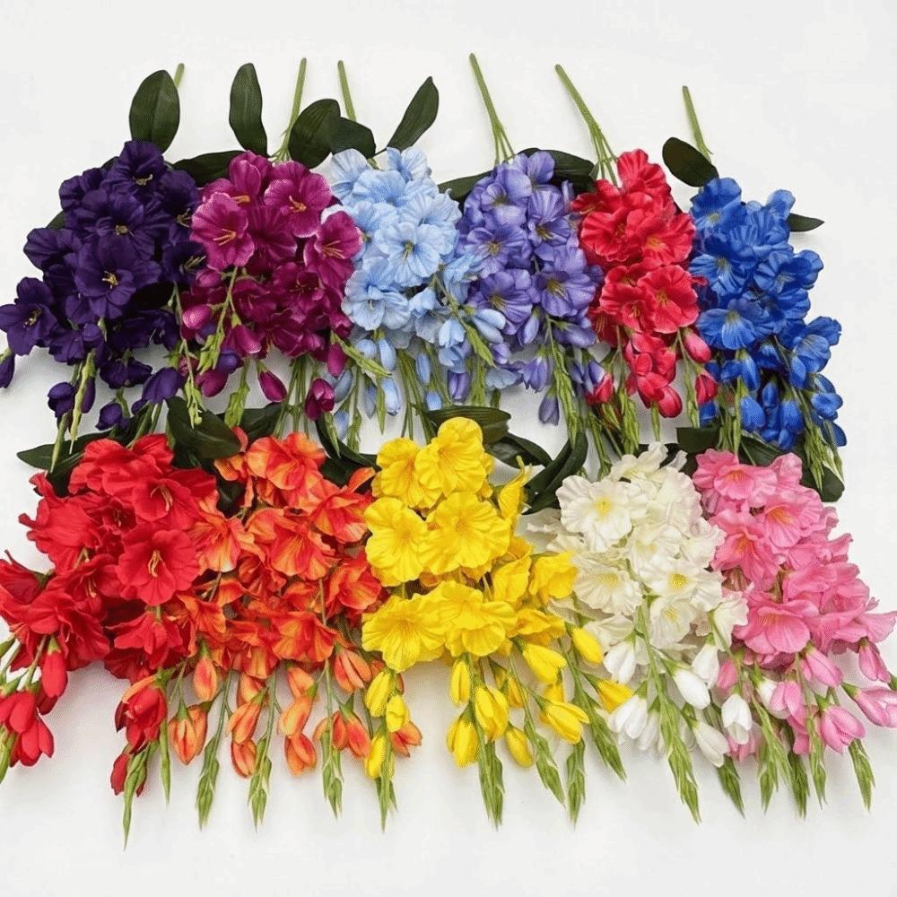 62cm Artificial Gladiolus Flowers DIY Fake Flowers Artificial Hyacinth Violet Flower  Home Decor
