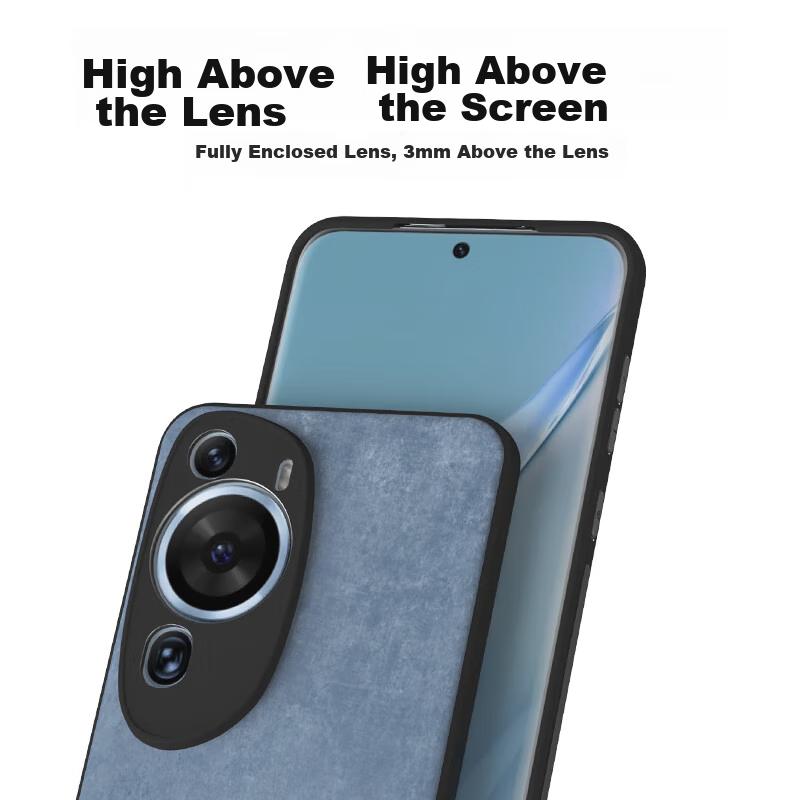Phone Case for Huawei P60 Art, Protective Cover for Huawei P60 Art, Upgraded Skin-Like Matte Lens Full Protection Silicone Case - Coral Blue