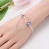 New 925 Silver Blue Purple Love Safety Chain Snake Bone Women's Bracelet Suitable for DIY Jewelry