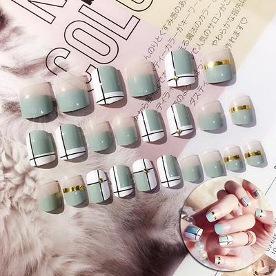 Download 24pcs Light Blue Artificial False Nail Short Fake Nails Art Tips For iPhone Wallpaper 24pcs Light Blue Artificial False Nail Short Fake Nails Art Tips For Free