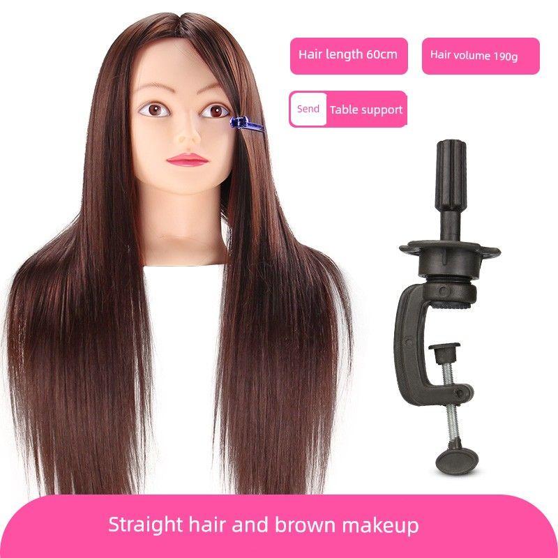 

Mannequin Head Practice up-Do Braided Hair Makeup Mannequin Head Mannequin Head Type Long Real Hair Hairdressing Doll Model Head Mannequin Head Female Brown makeup/send small bracket