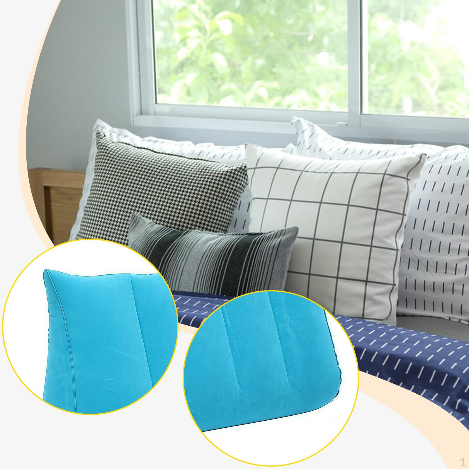 

Blow up Cushion Wedge Pillow Multi Position Backrest for Support While Sitting in Bed or Car бирюзовый