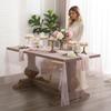 Light Green Table Runner Fabric Tulle Lace Tablecloth Rectangular Table Cover Bridal Veil for Christmas Wedding Birthday Party