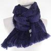 Great LOUIS VUITTON Scarf Echal Progomania Fringed knit purple wool Women M75703 Used