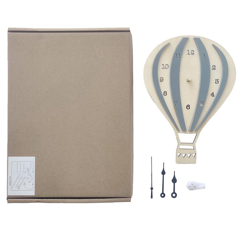 

A44Z-Hot Air Balloon Shaped Mute Wall Decorsative Clock Art Decors Wall Clock For Home Office (Without Battery),Grey Easy Instal серый