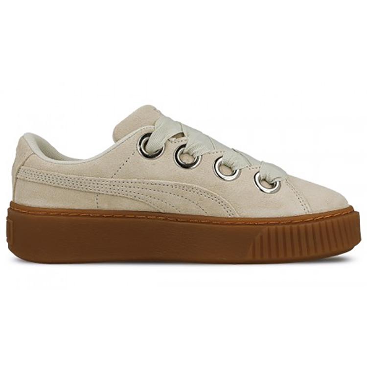 Puma Platform Kiss Suede White Womens 366461-02