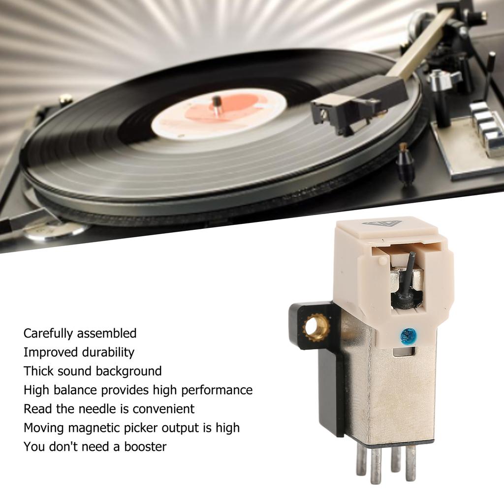 Phonograph  Shock Absorption White Pure Sound Professional Cartridge  High Outputs for Cartridge for Record Player