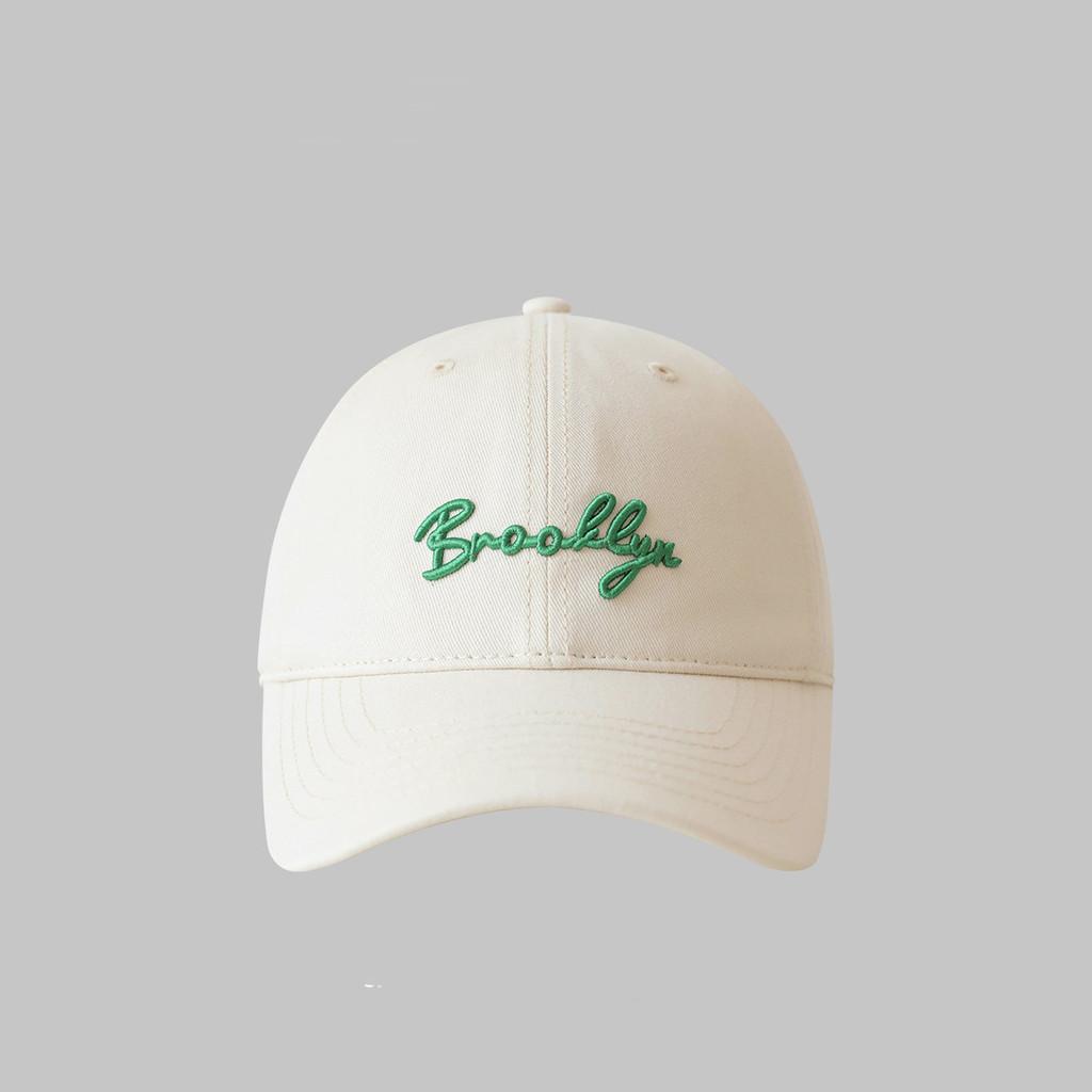 Korean Style Baseball Cap With Embroidered Letters For Casual Summer Sun Protection бежевый