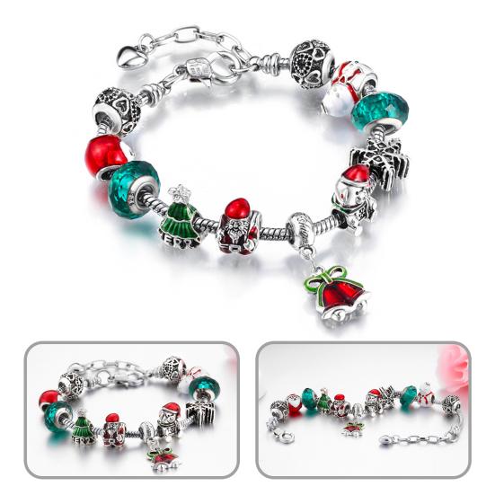 

Christmas Bracelets Allergy Free Zinc Adjustable Attractive Christmas Beaded