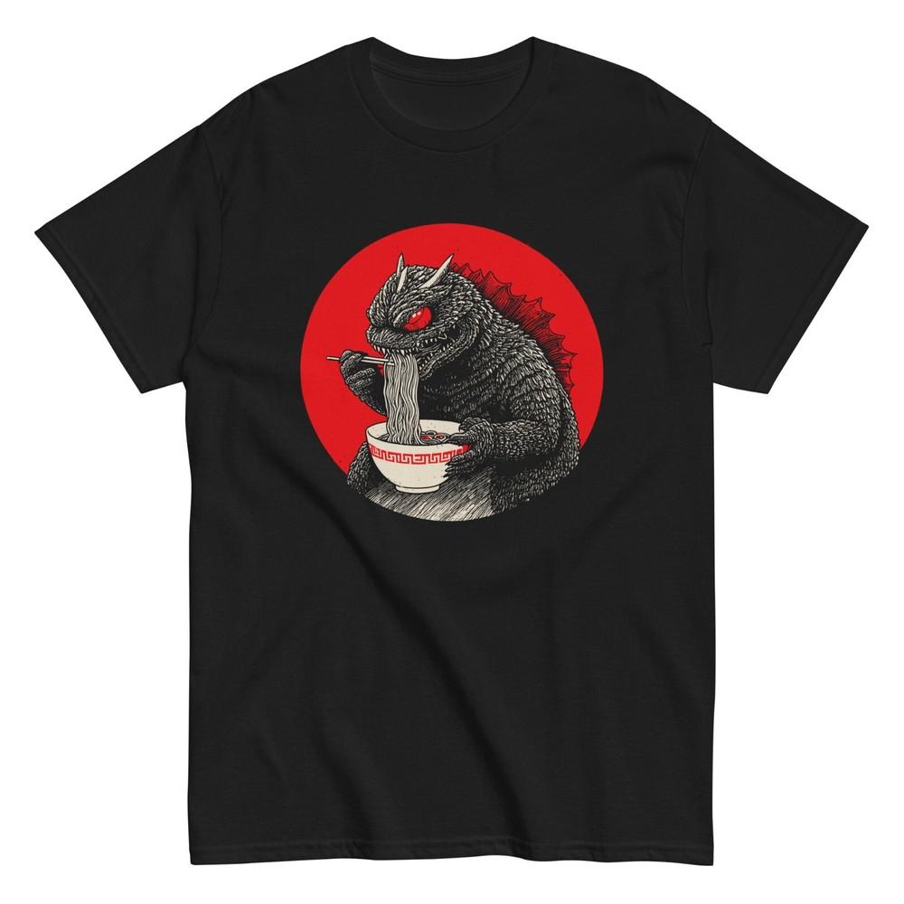 Japanese Monster Kaiju Eating Ramen Men039;s T-Shirt Japanese Movies Art Tee Unisex T-Shirt XXXL