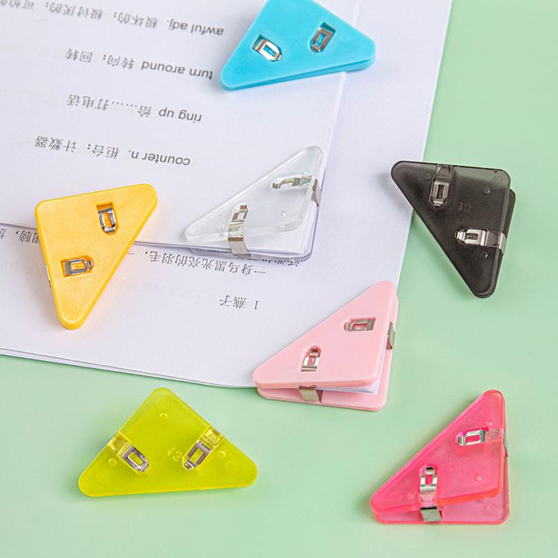 5/10Pcs Solid Color Triangle Corner Clips Page Holder Paper Clip Office Accessories Photo Clamp School Supplies Stationary