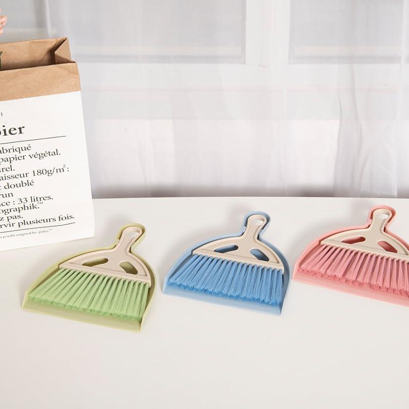 Plus Nao Mini Broom Dustpan Set Broom Dustpan Tabletop Compact Thin Slim Wall Hanging Cleaning Supplies Cleaning Goods Space Saving - Blue