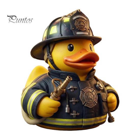 Figurine Canard Pompier Meuble Doux Créatif pour la Maison, Ornement de Bureau en Résine Durable, Ornement de Tableau de Bord de Voiture Statue Jaune pour Décoration de Bureau