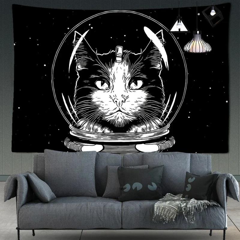 Cat Witchcraft Tapestry Wall Hanging Mystical Divination Baptism Living Room & Bedroom Wall Decor Tapestry Room Decor