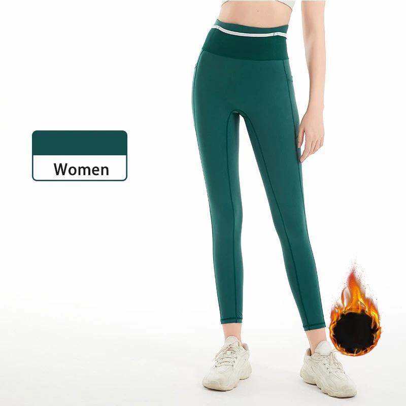 

Женские компрессионные спортивные брюки с 6 карманами, быстросохнущие, для марафона, бега, велоспорта L зелёный