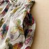Spring and Summer New Cotton and Linen Printed Dress Women's Thin Literary and Retro Waist Thin Floral Skirt