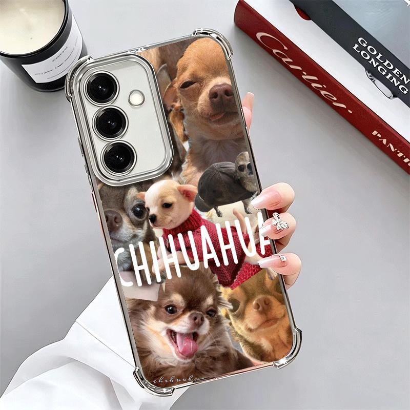 

Chihuahua Puppy Teacup Dog Plating Phone Case For Samsung A17 A07 A37 A57 A16 A56 A15 A55 A14 A54 A13 A53 A26 A36 A25 A35 A24 A3 Samsung A55