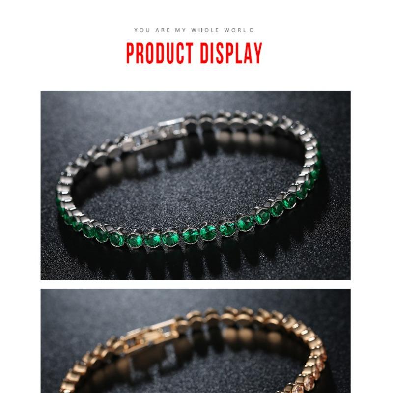 Mary Kashi Fashion Jewelry - Multi-sku Crystal Bracelet, Electroplated Aaa Cubic Zirconia Bracelet, Diamond-accented 4mm