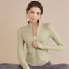 Women's Slimming Lambswool Jacket – Stand Collar, Velvet-Lined, Thick, Stretchy, Warm Yoga Top for Autumn & Winter