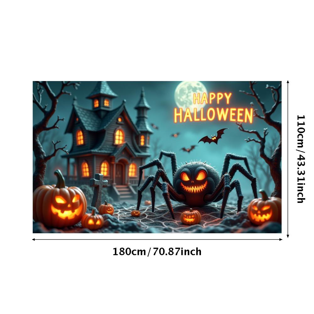 Halloween Banner Haunted Effect Halloween Party Banner Pumpkin Backdrop Pumpkin Illustration Night Theme Banner For Haunted