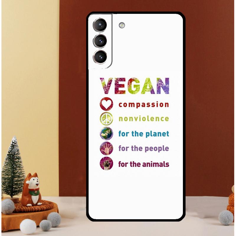 LOVE VEGGIE Vegetarian Quotes VEGAN Case For Samsung Galaxy S25 Ultra S20 S21 S22 S23 S24 Ultra S9 S10 Plus S25 FE Cover Funda