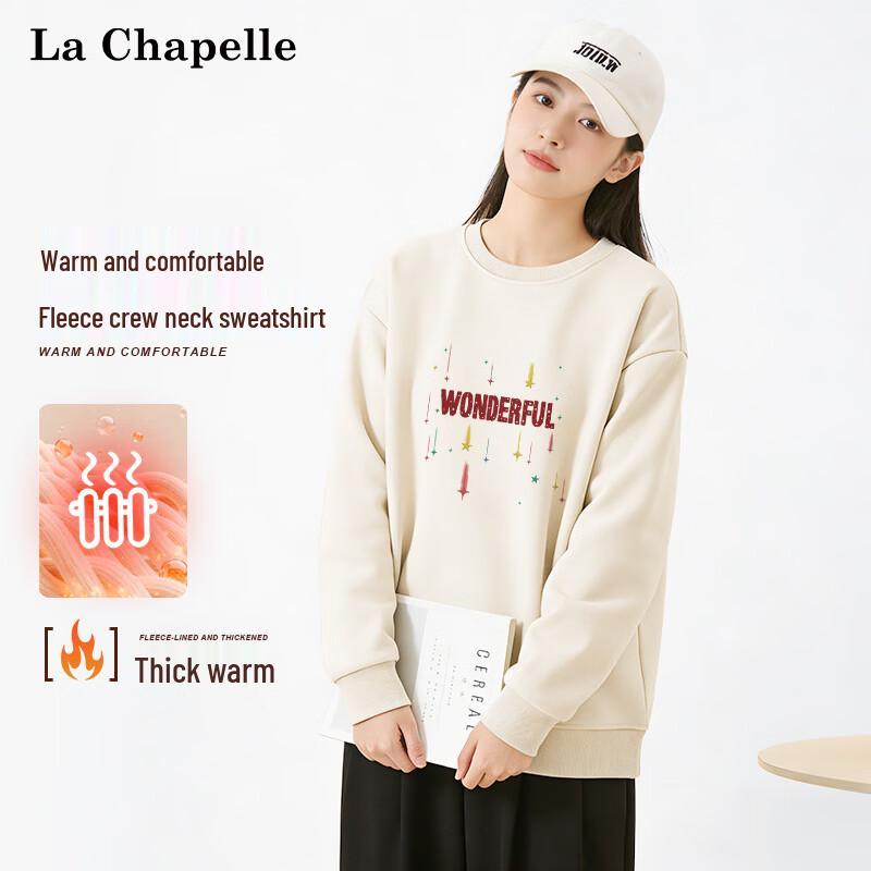 La Chapelle Women s Fleece-Lined Round Neck Sweatshirt L