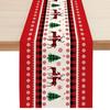 Bandiera da Tavolo di Natale Decorazione per la Casa Neve Plaid Tovaglia da Tavolino da Tè Accessori Decorativi da Tavolo per Capodanno Bandiera da Tavolo in Lino