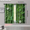 2pcs   Light Filtering Curtains 2D print Bamboo and Green Stripe Versatile 100% Polyester (without rod) Decorations Inside for