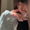 925 Sterling Silver Vintage Earrings For Women Trendy Simple Sparkling Flower Earring Jewelry Prevent Allergy Party Accessories