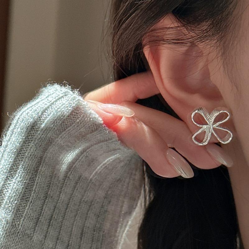 925 Sterling Silver Vintage Earrings For Women Trendy Simple Sparkling Flower Earring Jewelry Prevent Allergy Party Accessories