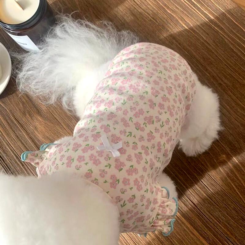 Fashion Puppy Dog Clothes Summer Thin Flowers Dogs Clothing For Small Dogs Dogs Clothes Dog T-shirt Teddy Schnauzer Yorkshire