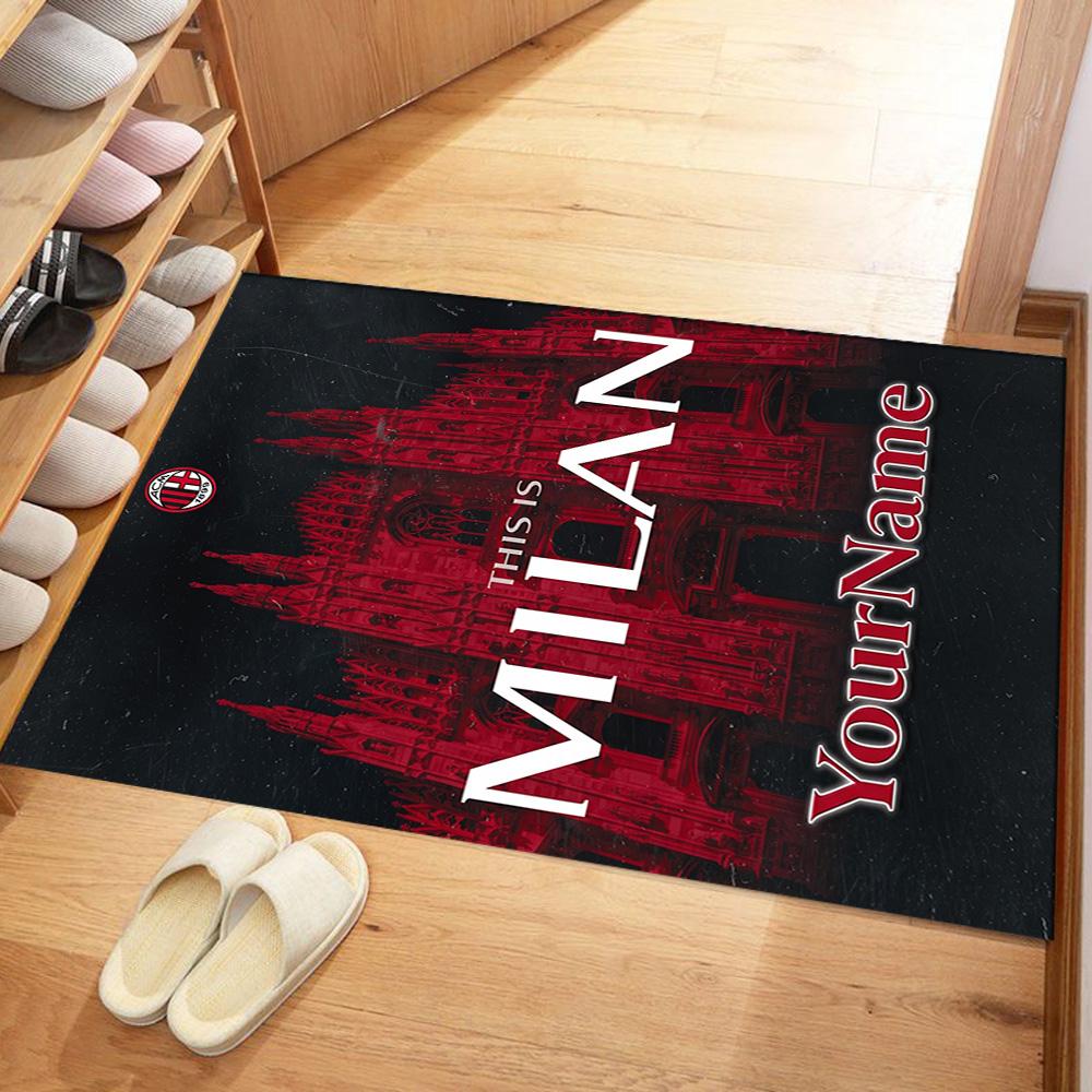 Ac Milan Personalized Name Floor Mat Perfect for Outdoor Decorate room Entryway Living Rooms Antislip Carpet Anime Office Decor